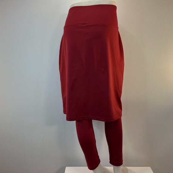 Chic Women's Burgundy Modest Skirt with Leggings - Size 12 - Picture 6 of 6